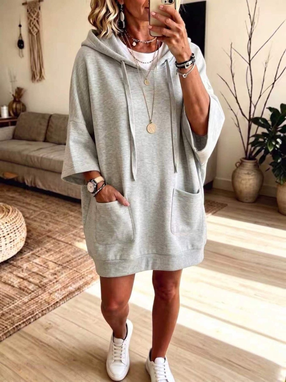 Full Size Drawstring Oversized Front Pockets Oversized Hoodie Plus Size